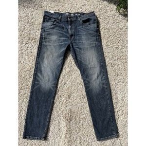 Signature Levi Strauss Jeans Mens 38x32* Blue S37 Slim Straight Fade Denim